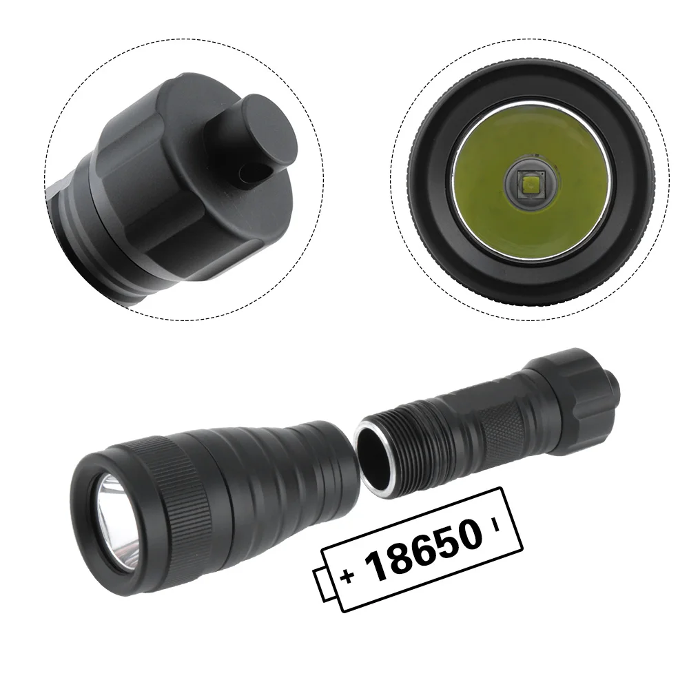  BORUiT DIV05 LED Scuba Diving Flashlight High Power XM-L2 2000LM Torch Underwater 150M Lantern 1865 - 32835085232