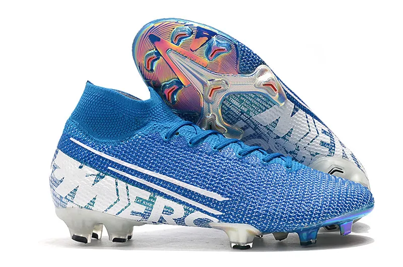 Высокое качество мужские футбольные бутсы Vapors 13 Elite NJR FG уличные футбольные бутсы Neymar футбольные бутсы chuteiras дешевые синие - Color: 4