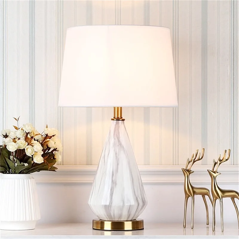 ORY Ceramic Table Lamp Bedside LED Luxury Desk Light Fabric Home Decorative for Foyer Dining Room Bed Office | Лампы и освещение
