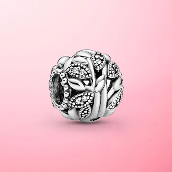 

925 Sterling Silver Openwork Family Tree Charm Beads Fit Original Pamura Charm Bracelet Fashion Jewelry Gift