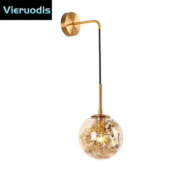 

Modern Led Glass Ball Wall Lamp Nordic Vintage Wall Light Fixture for Living Room Kitchen Home Deco Gold/Black Sconce Luminaire