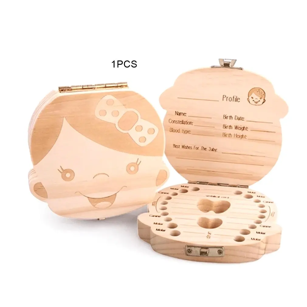 Boîte de rangement en bois pour dents de bébé | Boîte de rangement de cordon ombilical pour bébé boîte de rangement pour dents de lait, cadeau en bois