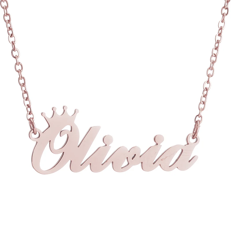 Queen Crown Name Necklace For Women 