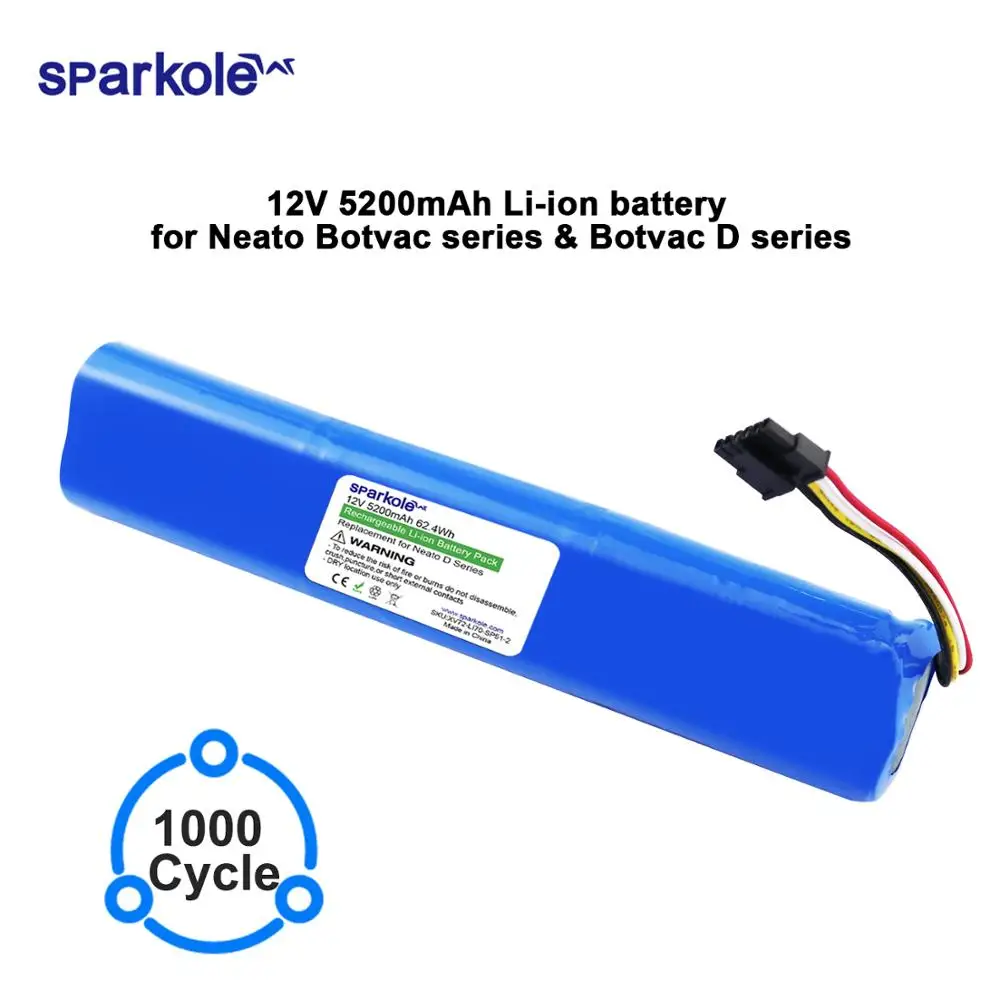 Cena Sparkole 12V 5200mAh wymienna bateria litowo jonowa do Neato BotVac 70e 75 80 85 D75 D85 odkurzacz do neato Botvac D series