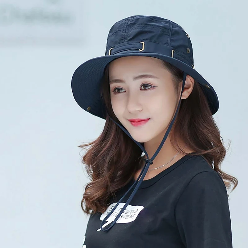 

Outdoor Hiking Caps Bucket Hats Men Summer Sun Protection Male Cap Fishing Hat Light Panama Hiking Sombrero Wide Brim Caps