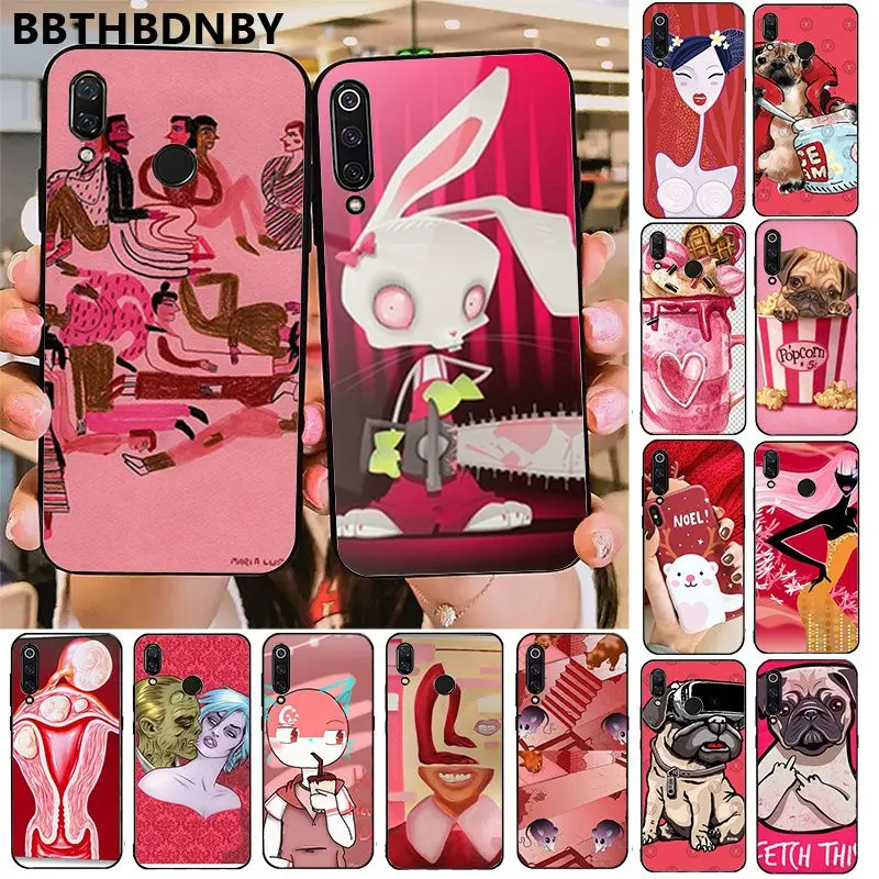 Phone Case Lovely Bulldog TPU Soft Silicone Black for Xiaomi 8 9 se Redmi 6 6pro 6A 4X 7 note 5 | Мобильные телефоны и