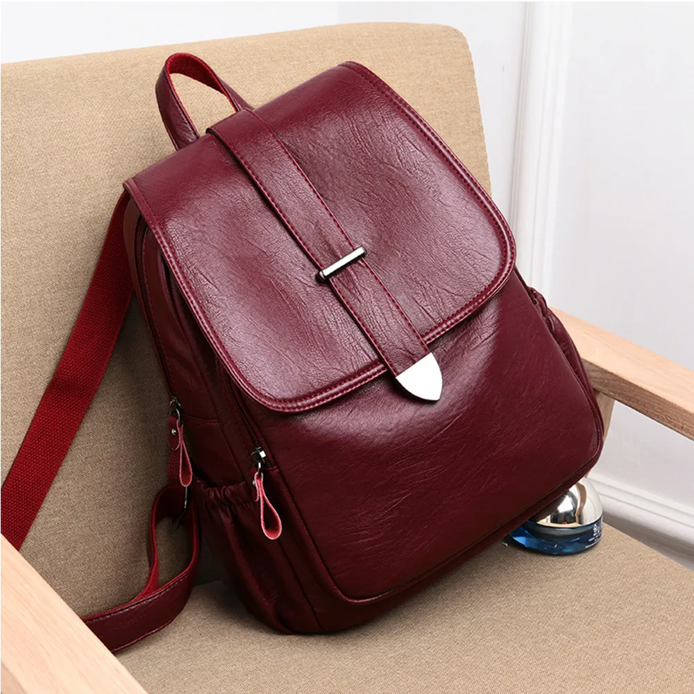Женский кожаный рюкзак на плечо Sac a Dos Femme Большой Вместительный для путешествий