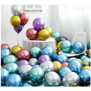 

Wholesale 100pcs Chrome Gold Balloon Flashing Metal Balloon Thick Pearly Metal Wedding Decoration Metallic Balloons Birthday