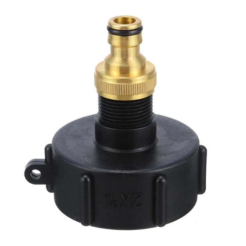 1 Set Black 3/4 Inch IBC Adapter And Connector S60x6 IBC Hose Valve Adapter Water Tank Garden Water Connectors