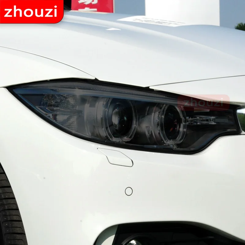 

2 Pcs For BMW 4 Series F32 F33 F36 Car Headlight Tint Black Protective Film Vinyl Protection Transparent TPU Sticker Accessories