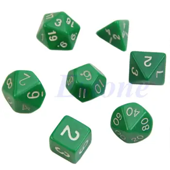 

7pcs Black Sided Die D4 D6 D8 D10 D12 D20 DUNGEONS&DRAGONS RPG Poly Dice Game