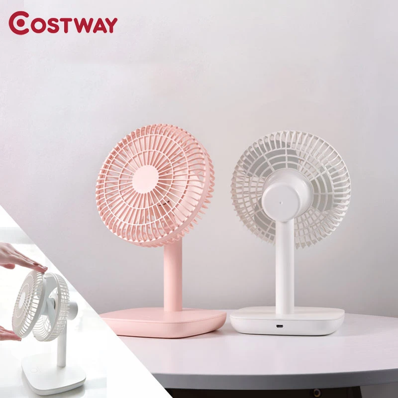

COSTWAY 6 Inch Portable Desktop Fan USB Rechargeable Mini Fan Large Capacity Battery Creative Electric Desktop Cooling Fan