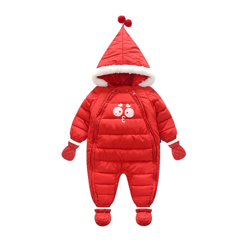 ACE LOVE Baby Footie для зимнего костюма; одежда для малышей на Рождество; зимний комбинезон; Lucky Child - Цвет: Красный