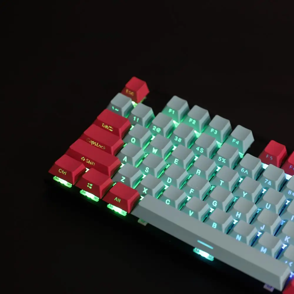 Double Shot Miami Pbt Keycaps Translúcido Backlit Keycaps para Teclado Mecânico mx Side-lit Preto Branco 104 108 - Imagem 3