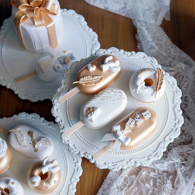 

2019 Artificial ice cream cake simulation donut window decoration fake snack ice cream ins wind donut girl exquisite gift gold