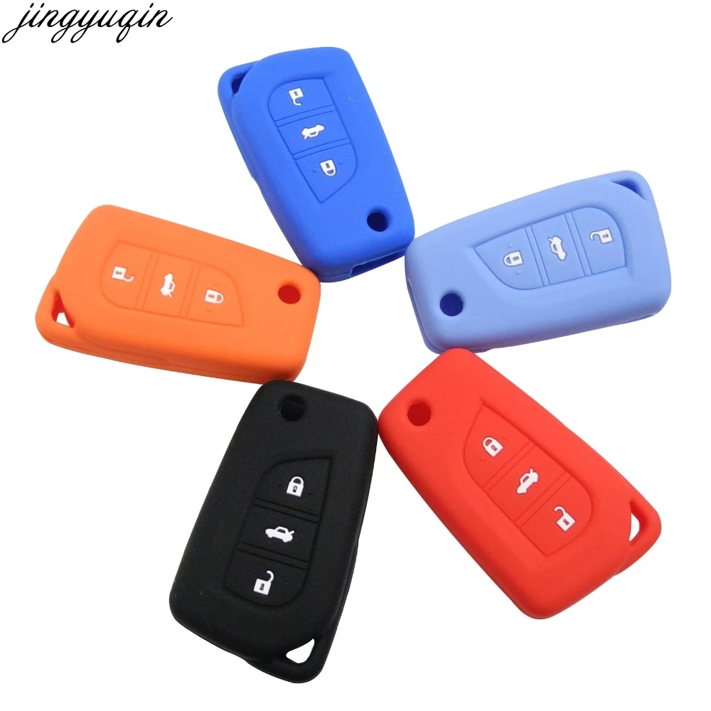 15X 3Button Remote Silicone Folding Key Case Shell Cover For Toyota Auris Corolla Avensis Verso Yaris Aygo Scion TC IM 2015 2016 |