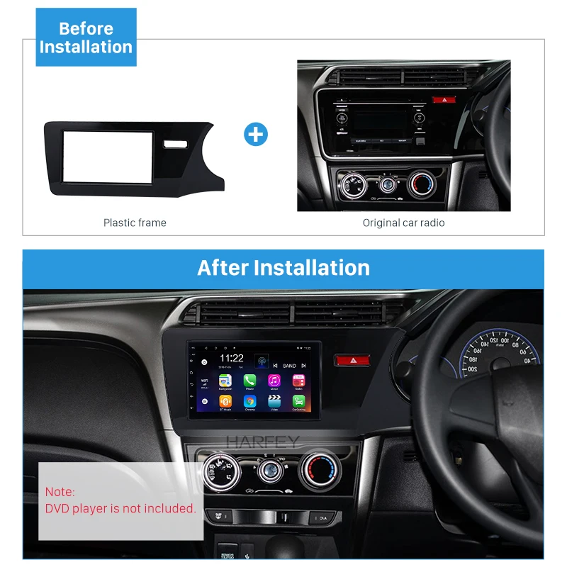 Harfey 2 Din автомагнитола фасции Радио Установка для Honda City RHD Dash комплект Авто Стерео адаптер панель приборной панели в приборной панели