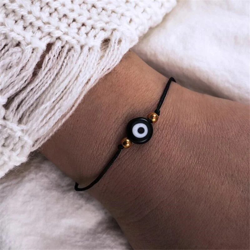 

New Fashion Creative Turkish Black Eye Braided Rope Chain Anklets for Women Red Blue Color Beach Foot Charm Jewelry