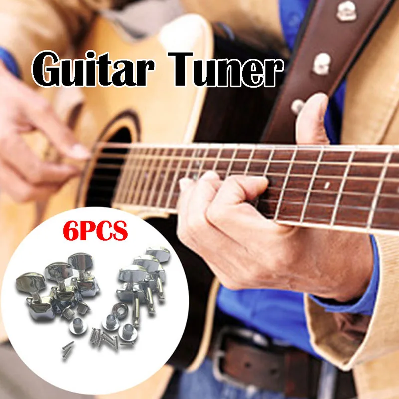 

3L3R 6 Pieces Acoustic Guitar String Tuning Pegs Tuner Machine Heads Knobs Tuning Keys For Acoustic Or Electric Guitar Chrome