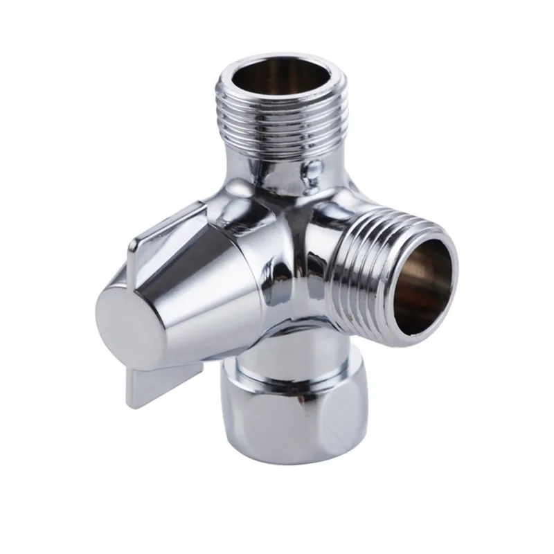 3-Way Diverter, Tee Joint Copper Handheld Shower and Shower Head Arm Bathroom Showering Splitter Valve Sink Faucet Hose T