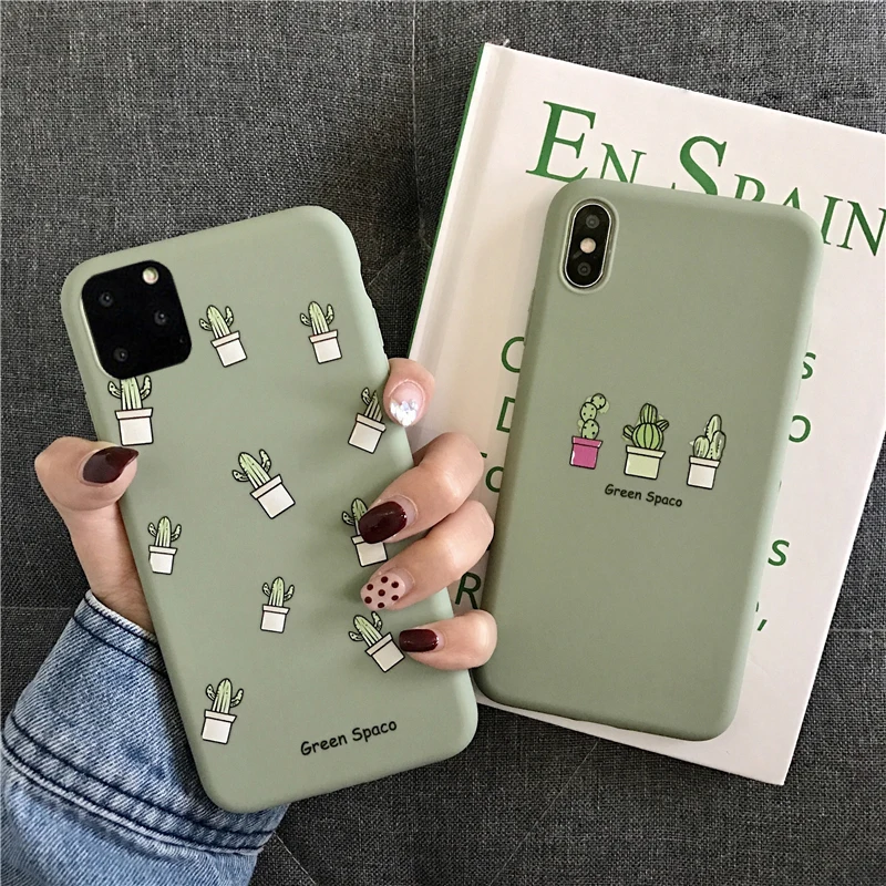 Lovers Phone Case For iPhone 11 6 6s 7 8 Plus X XR XS 11Pro Max Cute Cartoon Letter Deer Smiley Avocado Soft TPU Cover | Мобильные