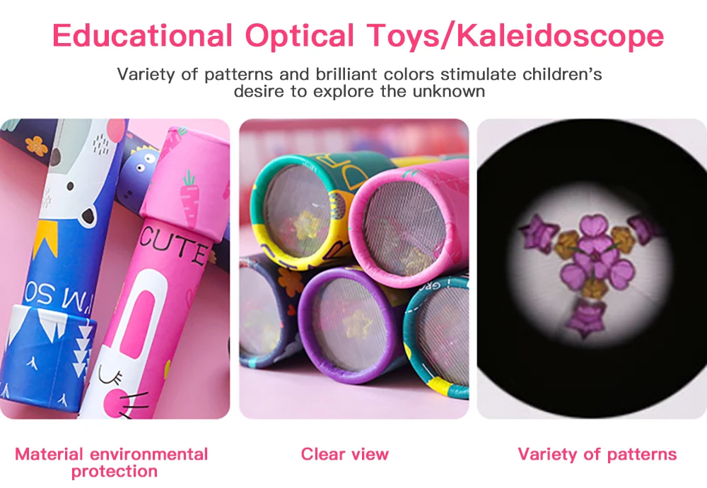 Roterende Kaleidoskop Leketøy Kaleidoskoper Rotasjons Justerbar Fancy Colored World Interactive Logical Kaleidoscope for Kids