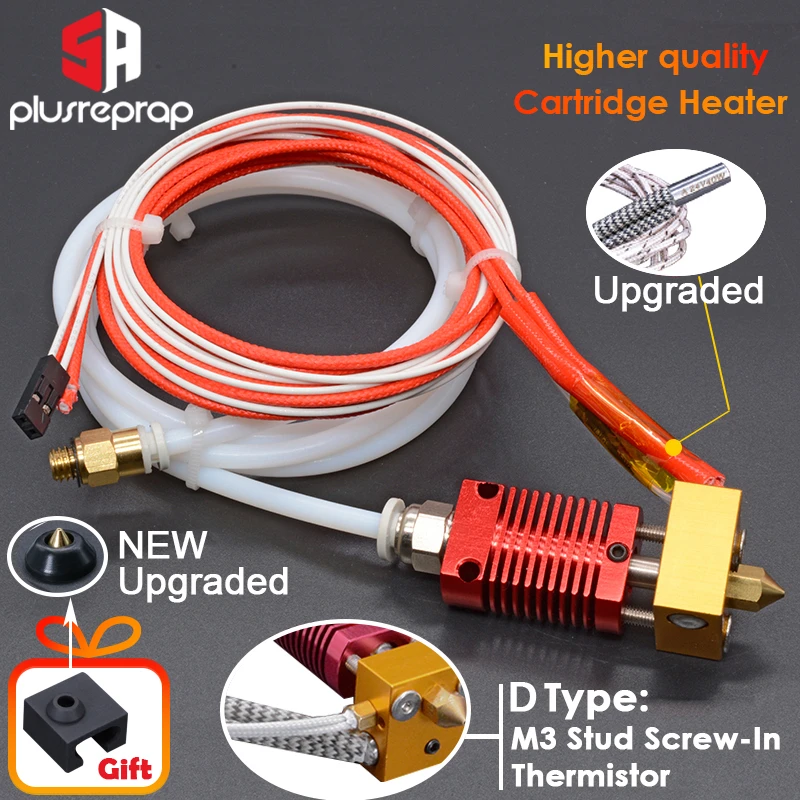 Ender-3/CR10/CR10S 1.75mm J-head Hotend kit Aluminum Heat Block with Heater Thermistor For 3D Printer  With 0.4mm Nozzle Part 3d printed brushless motor