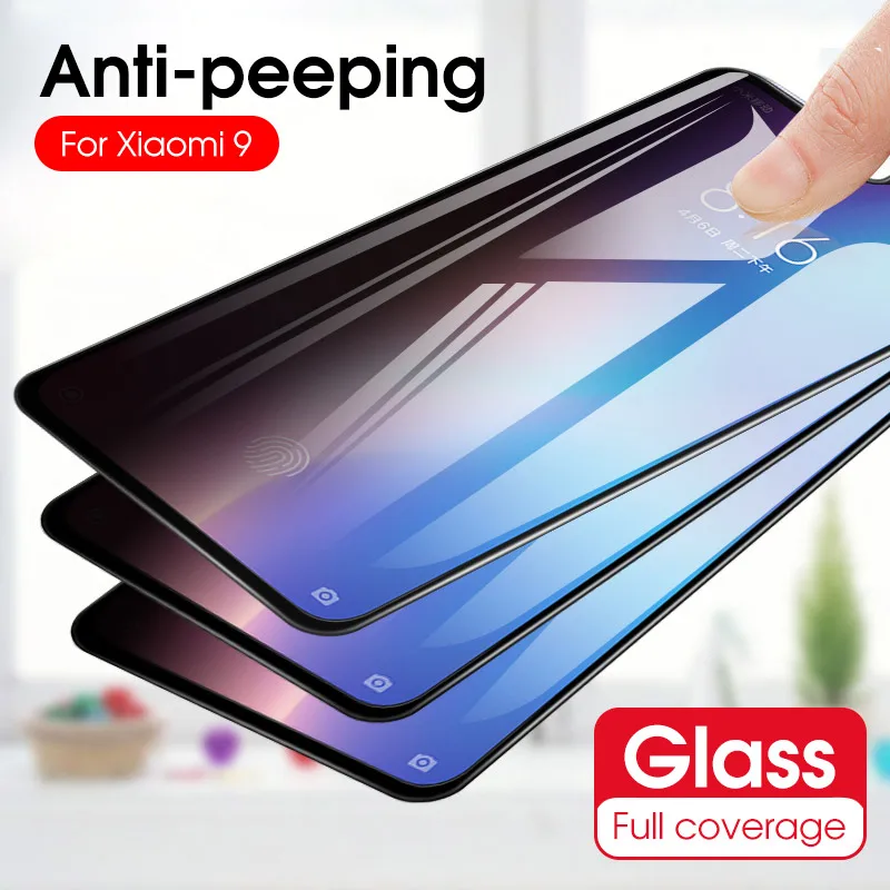 Full Cover Anti-Spy Tempered Glass For Xiaomi Redmi Note 7 Pro Mi 9 SE 9T Pro 8 Lite Mi A3 A2 K20 Pro Privacy Screen Protector