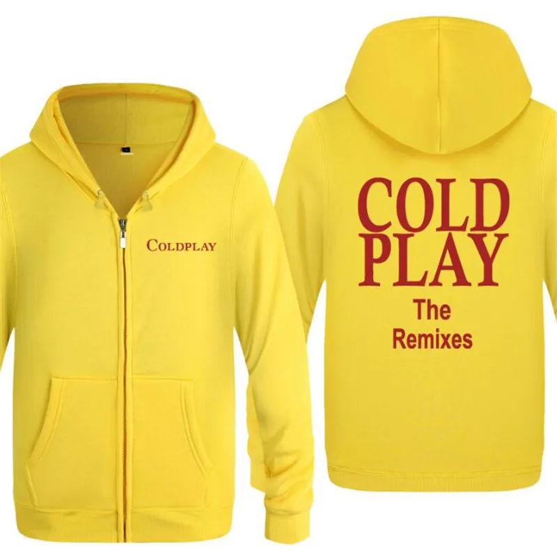 yellow hoodie 11 Мужская толстовка с капюшоном в стиле рок-группы Coldplay, толстовки с капюшоном на молнии, мужская флисовая куртка с длинными рукавами в стиле хип-хоп, пальто, толстовки Sudadera Hombre - Цвет: yellow hoodie 11