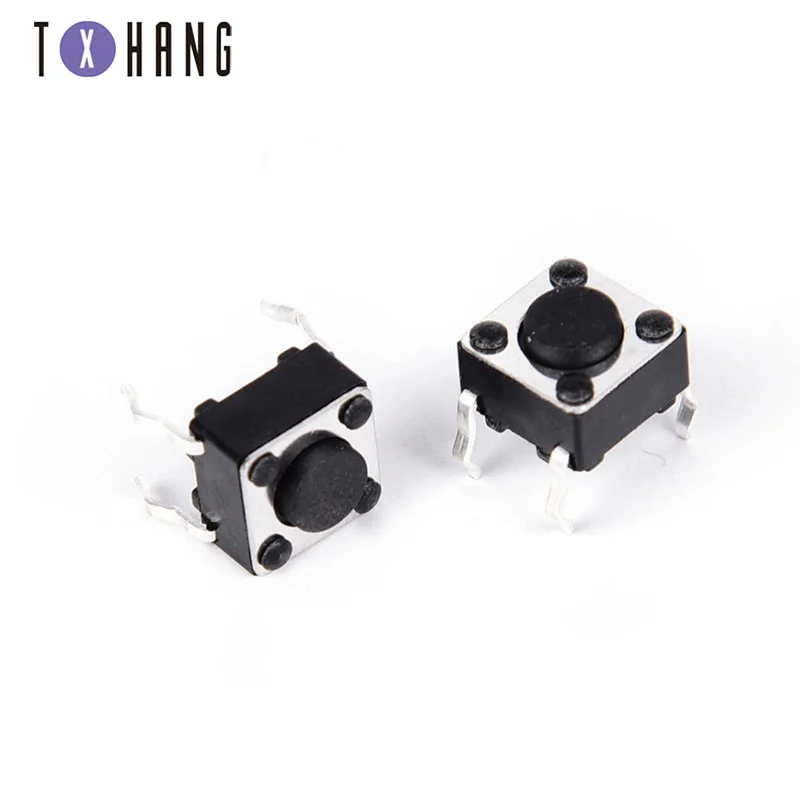 

50pcs/lot 6x6x4.3mm 4pin G89 Tactile Tact Push Button Micro Switch Direct Plug-in Self-reset Dip Top Copper Free Shipping
