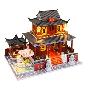 

Kids Toys Doll House Furniture Assemble Wooden Miniature Dollhouse Diy Dollhouse Christmas Gift Toys for Children M909
