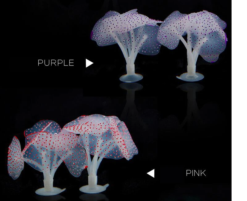Mini Aquarium Landscaping Water Grass Fluorescent Coral Silicone Simulation Jellyfish Ornamental Aquarium Decoration Supplies