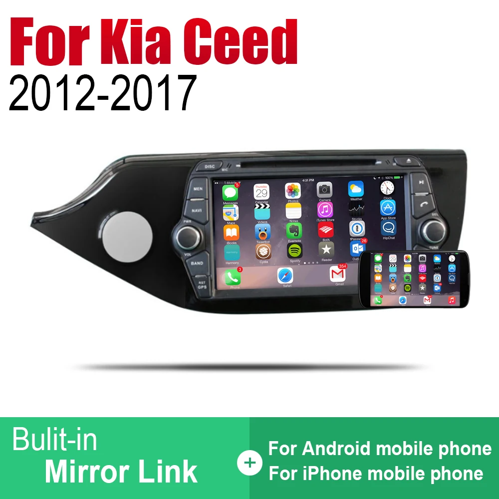Автомагнитола на Android стерео DVD GPS навигация для Kia Ceed 2012 2013 2014 2015 2016 2017 LHD Wi Fi