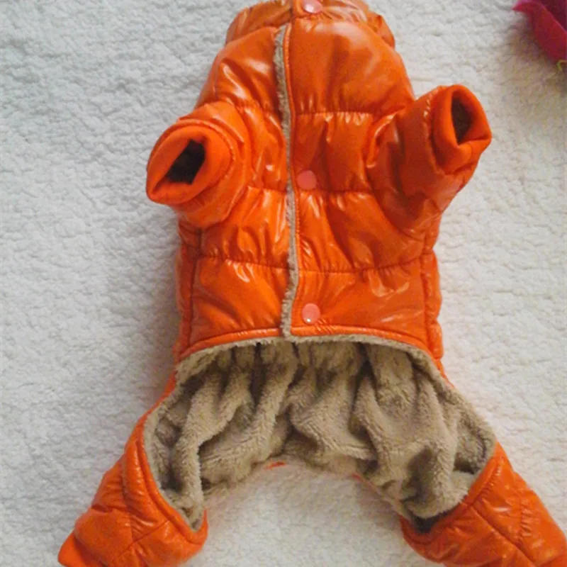Winter Dog Coat Clothes For Small Dogs Cats Puppy Jumpsuit Jacket Four Legs Pet Clothes Costume PU Waterproof Outdoor Sportswear