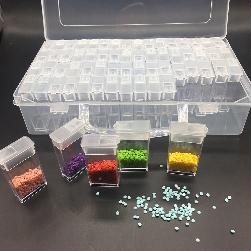 64 Bottles Diamond Painting Tools AccessoriesManicur Storage Box Beads Diamond Embroidery Stone Mosaic Convenience Box