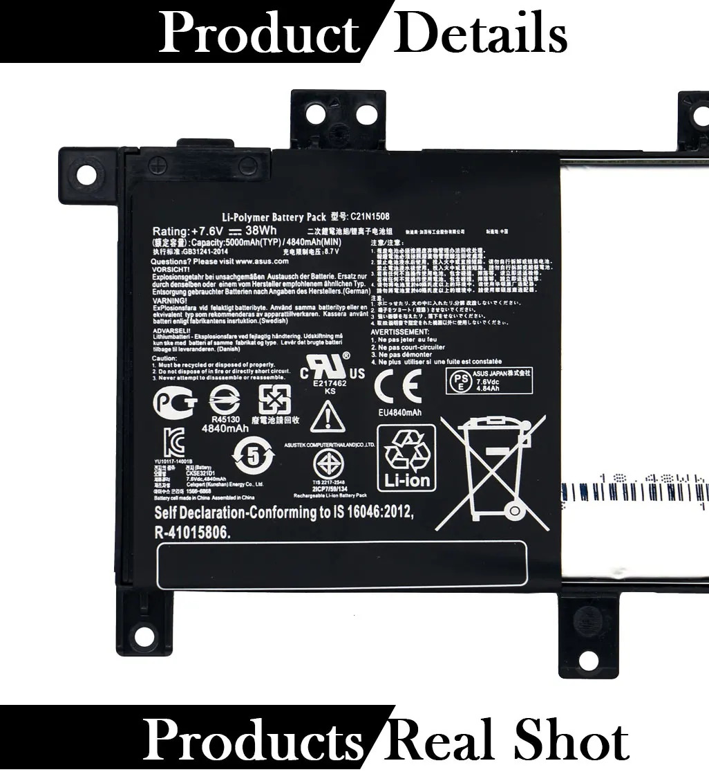 nova bateria do portátil para asus