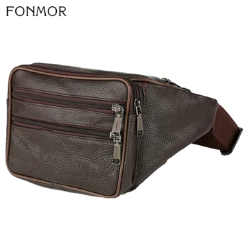 

Fonmor Men Chest Pack Fanny Pack Waist Bag Male Genuine Leather Cross Body Messenger Casual Shoulder Pouch Cowhide Purse 2019