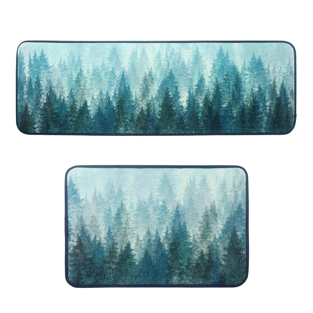 Ice Snow Neil Forest Pattern Mat Floor Mat Skid Resistant Bedroom Kitchen Sofa Repeatable Environmental Decoration Home