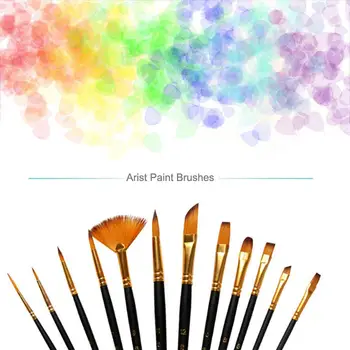 

12pcs/set Fine Art Brush Nylon Hair Watercolor Gouache Brush