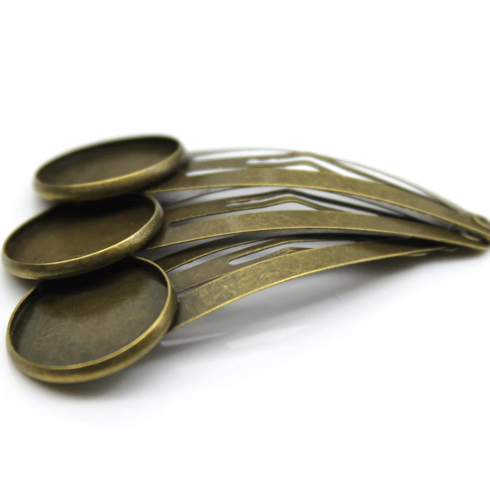 

18 мм 10 шт медные заколки для волос античная бронза латунная покрытая шпилька стеклянные кабошоны Cameo Базовые принадлежности для ювелирных изделий HC-002