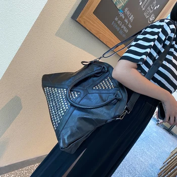 

Tote bag women's leisure big bag 2020 new trend soft leather handbag fashion high-end rhinestone messenger bag torebki damskie