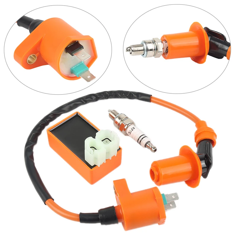 

New High Performance Electronic Ignition Coil +Spark Plug + AC CDI For Scooter GY6 50CC 125CC ATV Motorcycle Car Accessories Hot