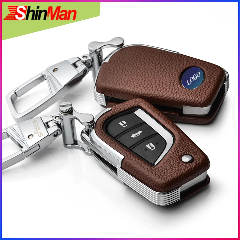 ShinMan чехол для ключей из воловьей кожи автомобиля Toyota RAV4 Crown REIZ YARIS Highlander Levin Corolla