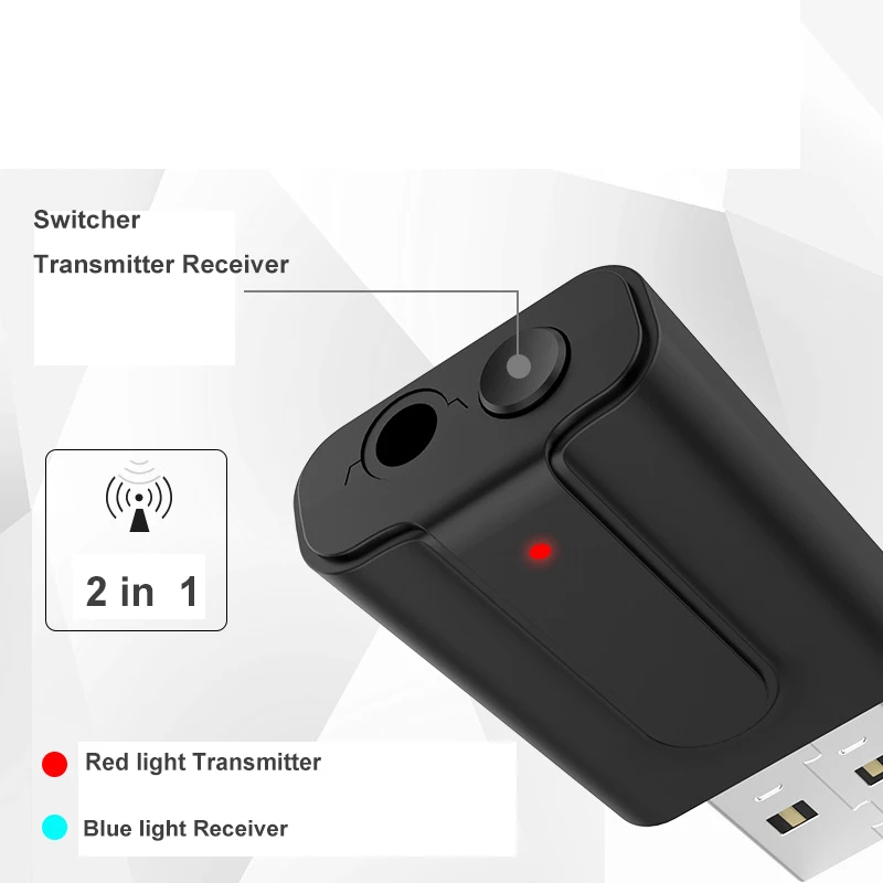 USB передатчик приемник 2 в 1 Bluetooth 5,0 ТВ компьютер беспроводной аудио Bluetooth адаптер для ТВ/проектора/динамика/гарнитуры