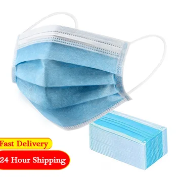 

50Pcs Face Masks3 Layer Mouth Masks Disposable Protective Face Mask Non-Woven Mask Safety Mask Anti Dust Masks 24 Hours Shipping