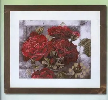 

Bonnie Rabbit - Birthday cross stitch kit Animal cotton thread Love lock canvas stitching embroidery Lanarte 35049 red rose