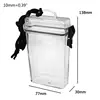 Transparent Waterproof Clear Cigarette Case Box Neck-hung Portable Plastic Lipstick Lighter Card Storage Box Holder with Lanyard 5