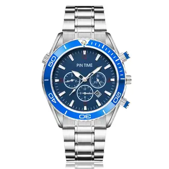 

Blue Dial Men Fashion Luxury Watch Classic Designer Stainless Steel Quartz Movement Male Sport Wristwatch Gift Clock Cheap Sale