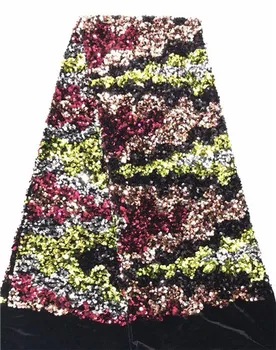 

Elegant party mesh material French net lace fabric with sequins for sewing dress PDN497(5yards/lot)