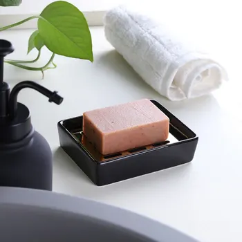 

Portable Double Layers Draining Soap Box Ceramic Soap Dish Stainless Steel Soap Holder Container Storage Box